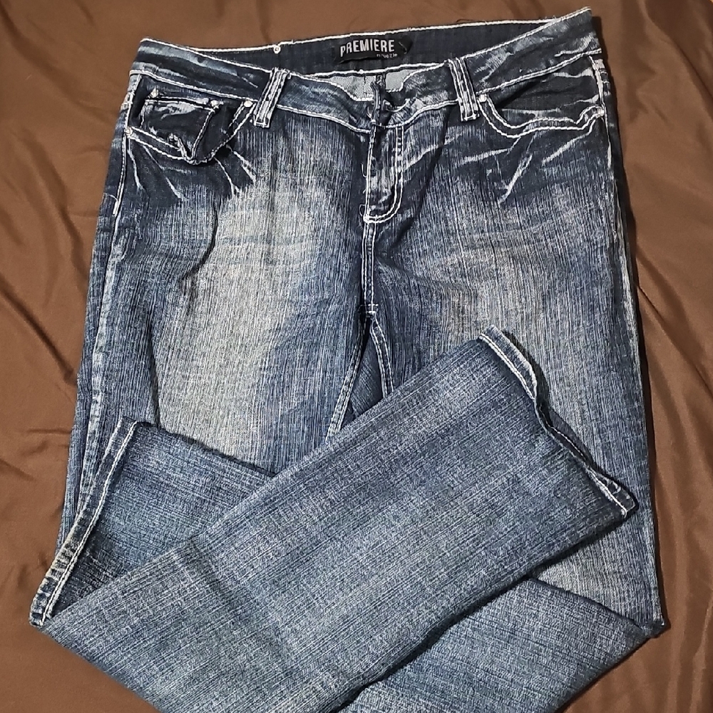 Premier Women's Distressed Blue Skinny Jeans Size 11/12